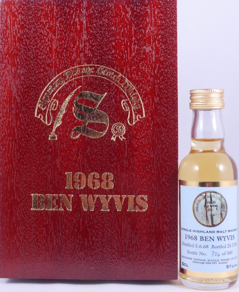 Ben Wyvis 1968 31 Years Oak Cask No. 685 Miniature Highland Single Malt Scotch Whisky Signatory Vintage 51.0%