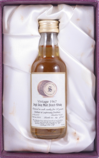 Laphroaig 1967 28 Years Oak Cask No. 2205 Miniatur Signatory Vintage Islay Single Malt Scotch Whisky Cask Strength 50,3%