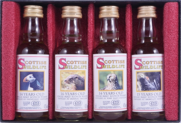 Scottish Wildlife Miniatur Set No. 2 Glenturret / Imperial / Port Ellen / Aberfeldy Single Malt Scotch Whisky 43,0%