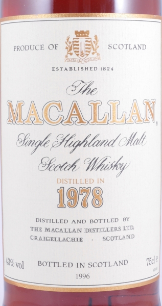 Macallan 1978 18 Years Sherry Wood Highland Single Malt Scotch Whisky 43.0%