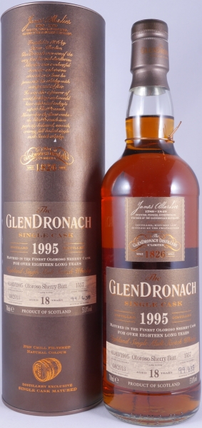 Glendronach 1995 18 Years Oloroso Sherry Butt No. 1557 Highland Single Malt Scotch Whisky Cask Strength 53,8%