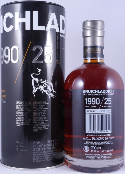 Bruichladdich 1990 25 Years Sherry Cask Limited Edition Islay Single Malt Scotch Whisky 48,1%