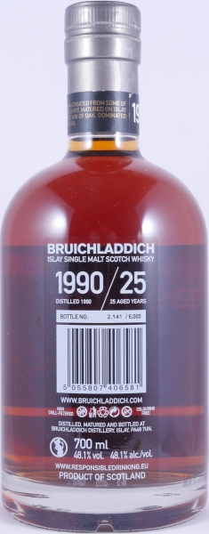Bruichladdich 1990 25 Years Sherry Cask Limited Edition Islay Single Malt Scotch Whisky 48,1%