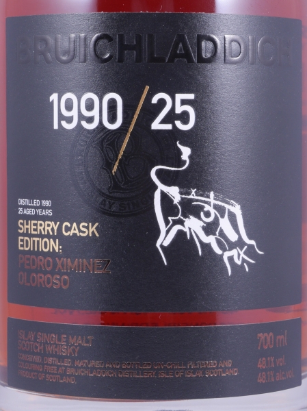 Bruichladdich 1990 25 Years Sherry Cask Limited Edition Islay Single Malt Scotch Whisky 48,1%