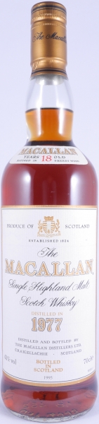Macallan 1977 18 Years bottled in 1995 Sherry Wood Highland Single Malt Scotch Whisky 43,0%
