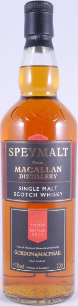Macallan Speymalt 1981 32 Years 1st Fill Bourbon Cask Gordon and MacPhail Highland Single Malt Scotch Whisky 43.0%