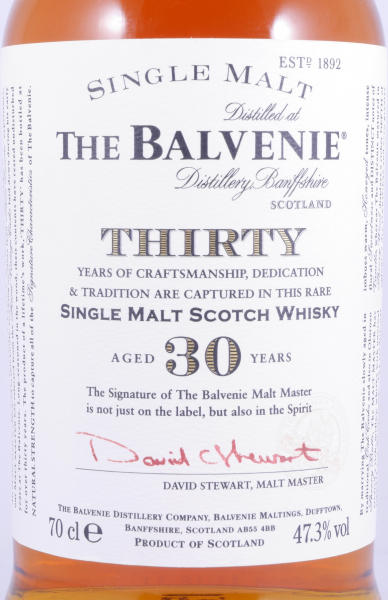 Balvenie Thirty 30 Years Edition 2006 Bourbon Casks und Oloroso Sherry Butts Highland Single Malt Scotch Whisky 47,3%