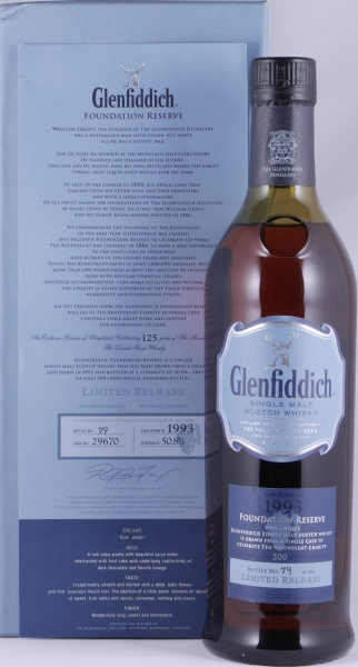 Glenfiddich 1993 17 Years Oak Cask No. 29670 Foundation Reserve Benevolent Charity Speyside Single Malt Scotch Whisky 50.8%