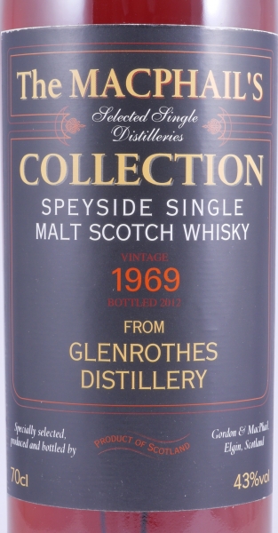 Glenrothes 1969 43 Years Gordon und MacPhail The MacPhails Collection Speyside Single Malt Scotch Whisky 43,0%