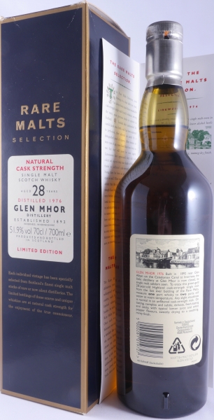 Glen Mhor 1976 28 Years Diageo Rare Malts Selection Limited Edition Highland Single Malt Scotch Whisky Cask Strength 51.9%