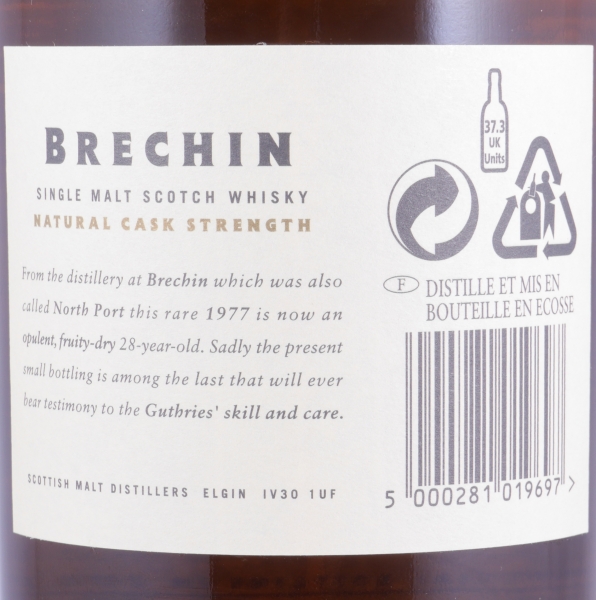 North Port / Brechin 1977 28 Years Refill American Oak Special Bottling 2005 Limited Edition Highland Single Malt Scotch Whisky 53.3%