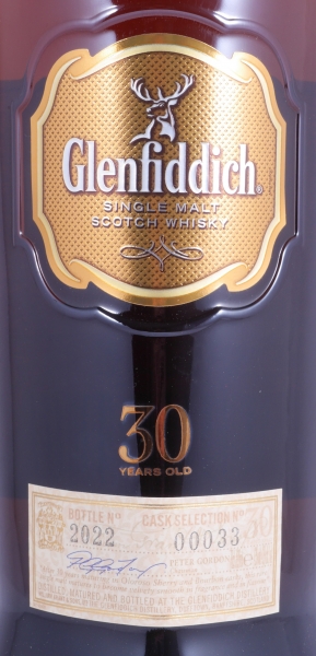 Glenfiddich 30 Years Cask Selection No. 00033 Release 2013 Speyside Single Malt Scotch Whisky Wooden Box 43,0%