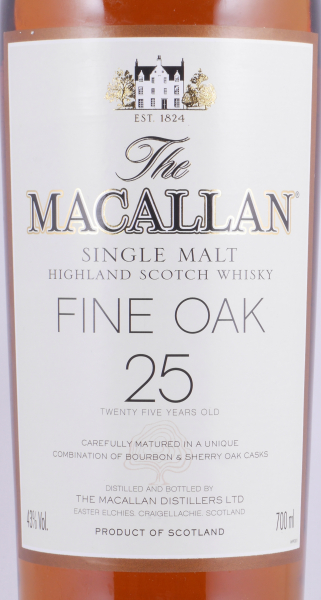 Macallan 25 Years Fine Oak Bourbon und Sherry Oak Casks Highland Single Malt Scotch Whisky 43,0%