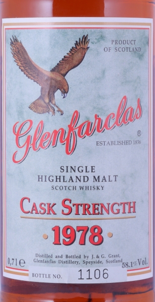 Glenfarclas 1978 20 Years Sherry Casks The Spirit of Independence Eagle Label Highland Single Malt Scotch Whisky Cask Strength 58,1%