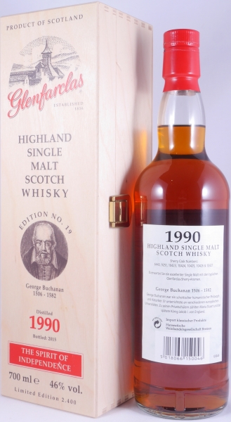 Glenfarclas 1990 24 Years Oloroso Sherry Casks No. 6443, 9251, 10423-27 Edition No. 19 George Buchanan Highland Single Malt Scotch Whisky 46,0%