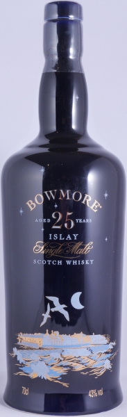 Bowmore 25 Years Moonlight Blue Buchan Ceramic Bottle Seagull Label Islay Single Malt Scotch Whisky 43,0%