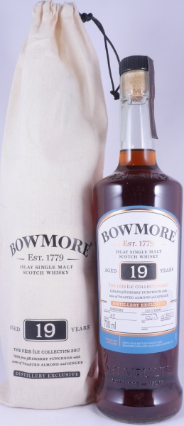 Bowmore 1998 First 19 Years 1st Fill Oloroso Sherry Puncheon Cask No. 57 Feis Ile 2017 Limited Edition Islay Single Malt Scotch Whisky 54.3%