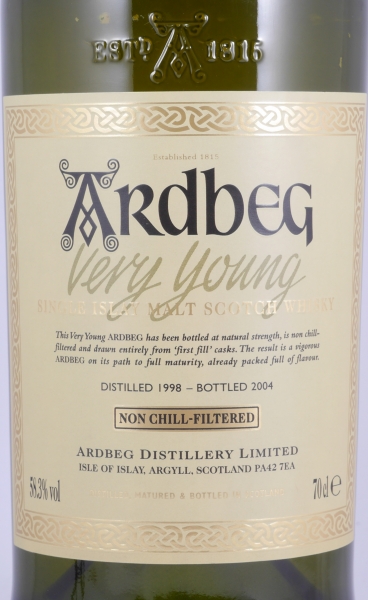 Ardbeg 1998 Very Young Committee Approved Limited Edition Islay Single Malt Scotch Whisky Cask Strength 58.3%