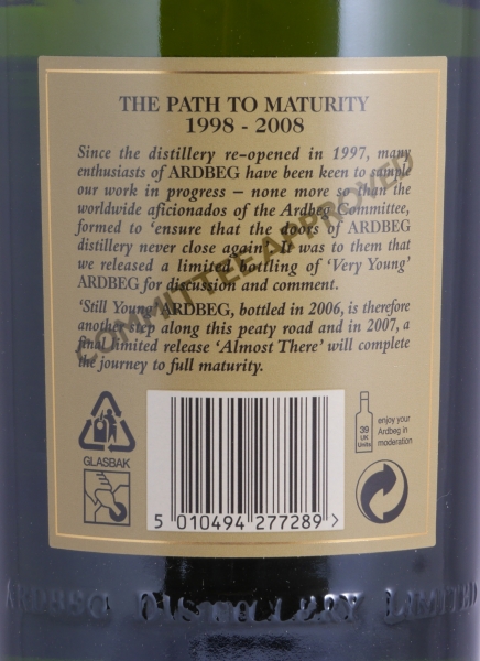 Ardbeg 1998-2006 Still Young 2nd Release Committee Approved Islay Single Malt Scotch Whisky Cask Strength 56,2%