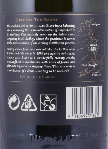 Ardbeg Airigh Nam Beist 1990 Bottled in the Year 2006 Limited Edition Islay Single Malt Scotch Whisky 46.0%