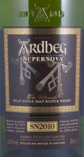 Ardbeg Supernova 2010 (SN2010) 2nd Limited Release Islay Single Malt Scotch Whisky Cask Strength 60,1%