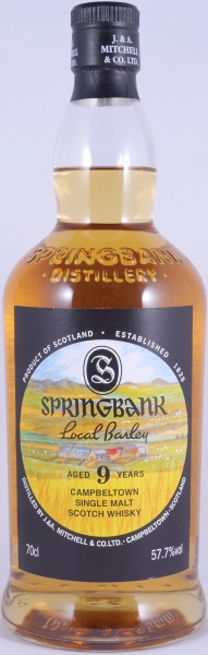 Springbank 2009 9 Years Local Barley Release 2018 Bourbon and Sherry Casks Campbeltown Single Malt Scotch Whisky Cask Strength 57.7%