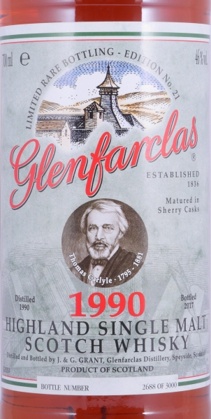 Glenfarclas 1990 26 Years Sherry Casks Nos. 1195, 9472, 9520-9527 Edition No. 21 Thomas Carlyle Highland Single Malt Scotch Whisky 46.0%