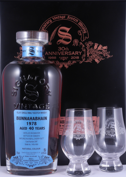 Bunnahabhain 1978 40 Years Refill Sherry Butt Cask No. 2587 Signatory 30th Anniversary Islay Single Malt Scotch Whisky 47,8%