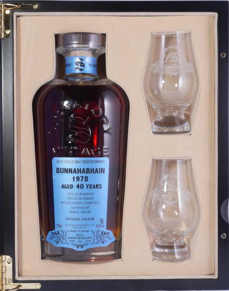 Bunnahabhain 1978 40 Years Refill Sherry Butt Cask No. 2587 Signatory 30th Anniversary Islay Single Malt Scotch Whisky 47,8%