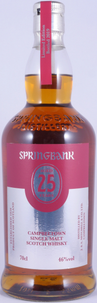 Springbank 25 Years Limited Edition 2019 Sherry and Rum Casks Campbeltown Single Malt Scotch Whisky 46,0%