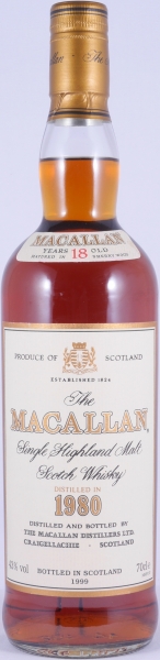 Macallan 1980 18 Years bottled in 1999 Sherry Wood Highland Single Malt Scotch Whisky 43,0%