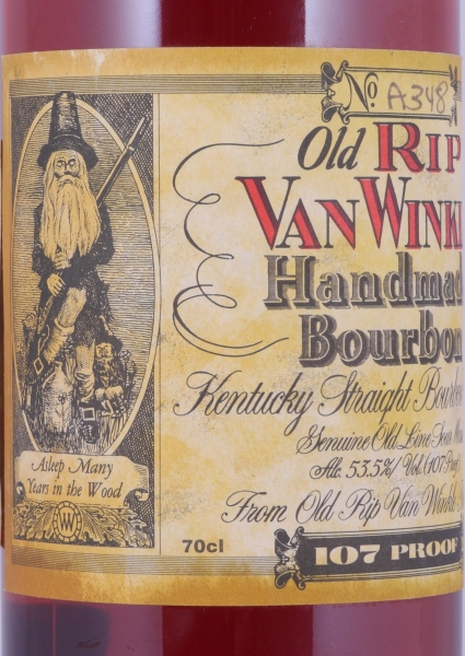 Old Rip Van Winkle 10 Years Bottle No. A348 Handmade Kentucky Straight Bourbon Whiskey 53.5%