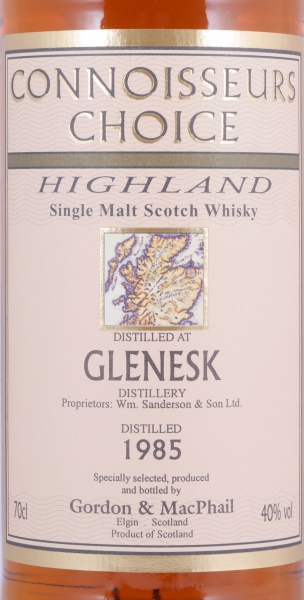 Glenesk 1985 15 Years Connoisseurs Choice Gordon and MacPhail Highland Single Malt Scotch Whisky 40.0%