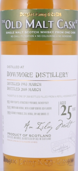 Bowmore 1983 25 Years Refill Hogshead Cask No. DL 4189 Douglas Laing OMC Islay Single Malt Scotch Whisky 50,0%