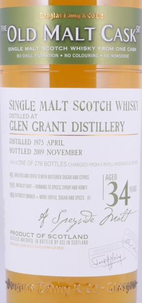 Glen Grant 1975 34 Years Refill Hogshead Cask No. DL 5597 Douglas Laing OMC Highland Single Malt Scotch Whisky 50,0%