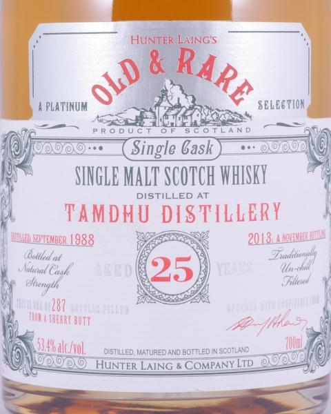 Tamdhu 1988 25 Years Sherry Butt Hunter Laing Old and Rare Platinum Selection Speyside Single Malt Scotch Whisky 53,4%