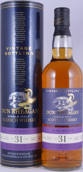 Glen Scotia 1975 31 Years Barrel No. 2191 Dun Bheagan Special Edition Campbeltown Single Malt Scotch Whisky 51.4%