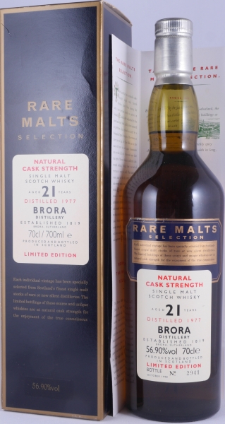 Brora 1977 21 Years Diageo Rare Malts Selection Limited Edition Highland Single Malt Scotch Whisky Cask Strength 56.9%