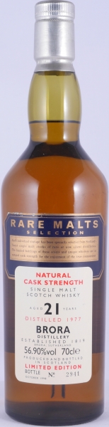 Brora 1977 21 Years Diageo Rare Malts Selection Limited Edition Highland Single Malt Scotch Whisky Cask Strength 56.9%