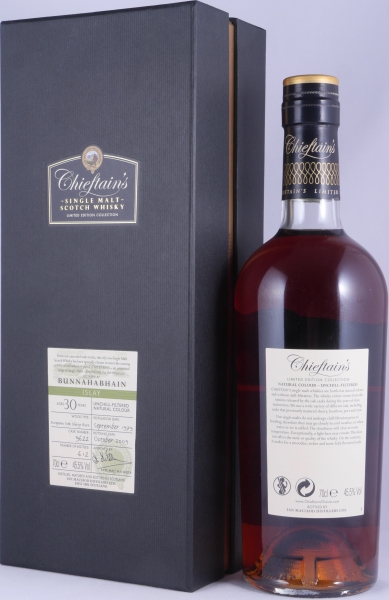 Bunnahabhain 1979 30 Years European Oak Sherry Butt Cask No. 9622 Chieftains Choice Islay Single Malt Scotch Whisky 45.5%