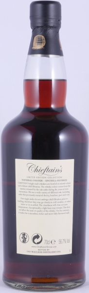 The Cigar Malt 1997 20 Years Oloroso Sherry Butt Cask No. 5252 Chieftains Choice Speyside Single Malt Scotch Whisky 56.7%