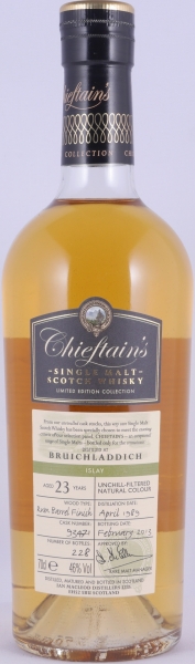 Bruichladdich 1989 23 Years Rum Barrel Finish Cask No. 93471 Ian McLeod Chieftains Choice Single Malt Scotch Whisky 46.0%