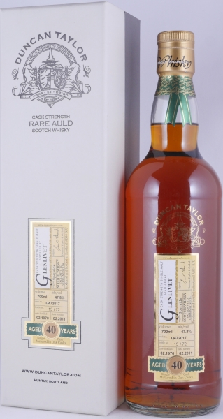 Glenlivet 1970 40 Years Oak Cask No. Q472017 Duncan Taylor Cask Strength Rare Auld Edition Speyside Single Malt Scotch Whisky 47,8%