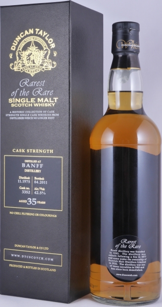 Banff 1975 35 Years Oak Cask No. 3352 Duncan Taylor Rarest of the Rare Highland Single Malt Scotch Whisky Cask Strength 42,5%