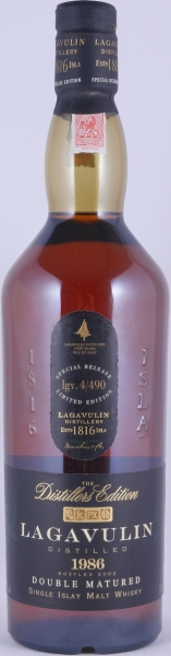 Lagavulin 1986 16 Years Distillers Edition 2002 Special Release lgv.4/490 Islay Single Malt Scotch Whisky 43.0% No Box