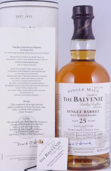 Balvenie 1974 25 Years Single Barrel Oak Cask No. 15190 Highland Single Malt Scotch Whisky 46,9%