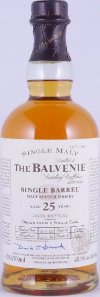 Balvenie 1974 25 Years Single Barrel Oak Cask No. 15190 Highland Single Malt Scotch Whisky 46,9%