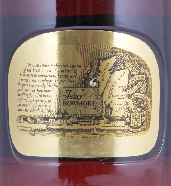 Bowmore 12 Years Gold Label Brown Dumpy Bottle Islay Pure Single Malt Scotch Whisky Morrisons Bowmore 43.0% 1.0 L