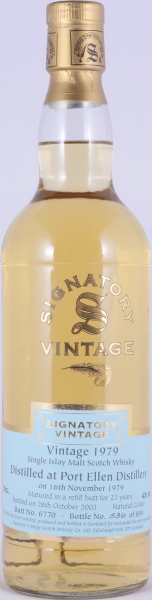 Port Ellen 1979 23 Years Refill Butt Cask No. 6770 Signatory Vintage Islay Single Malt Scotch Whisky 43,0%