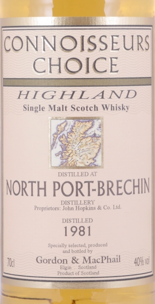 North Port-Brechin 1981 21 Years Gordon and MacPhail Connoisseurs Choice Highland Single Malt Scotch Whisky 40.0%
